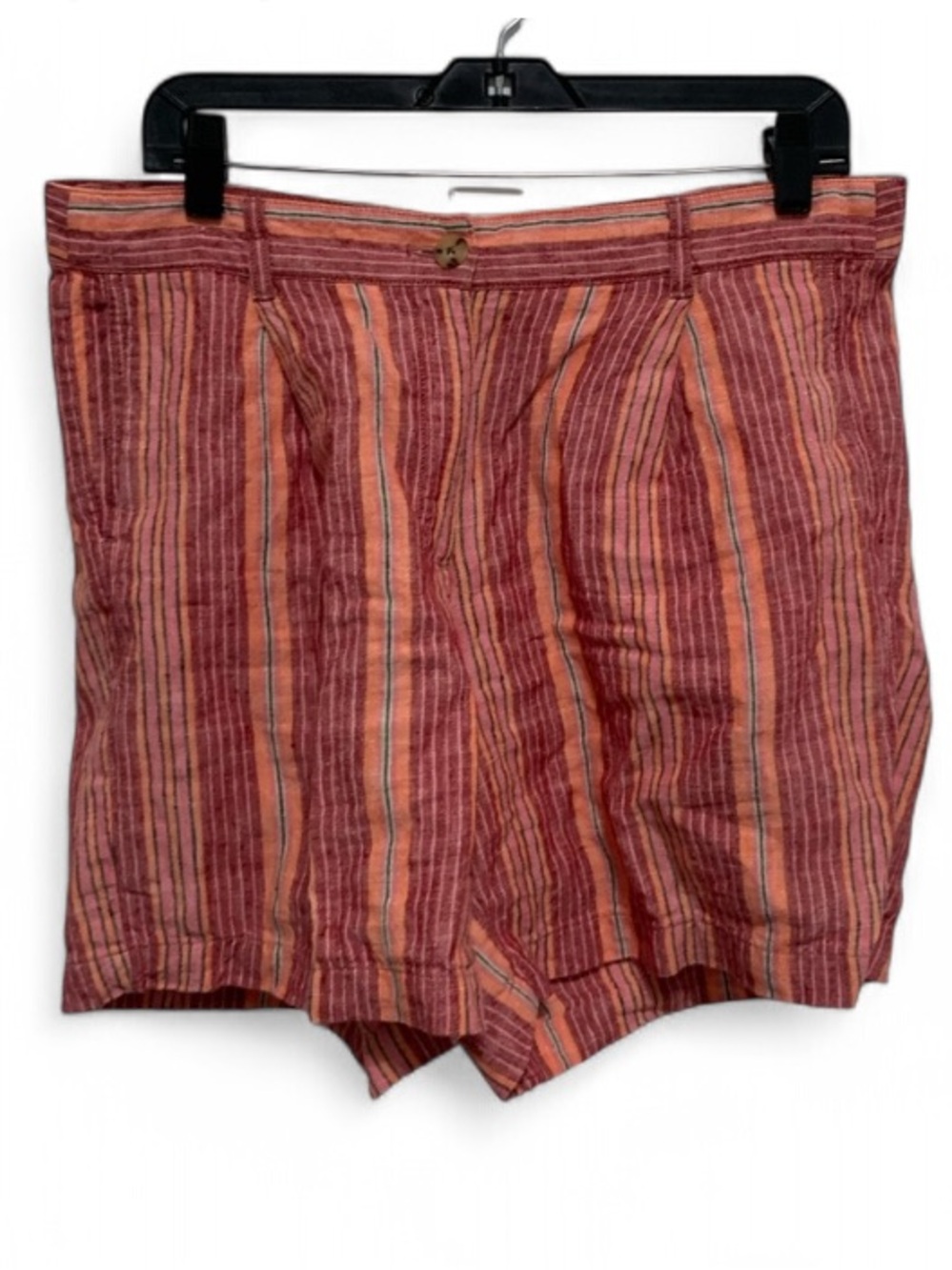 J. Jill Love Linen Striped Red-Peach Women's Summer Shorts